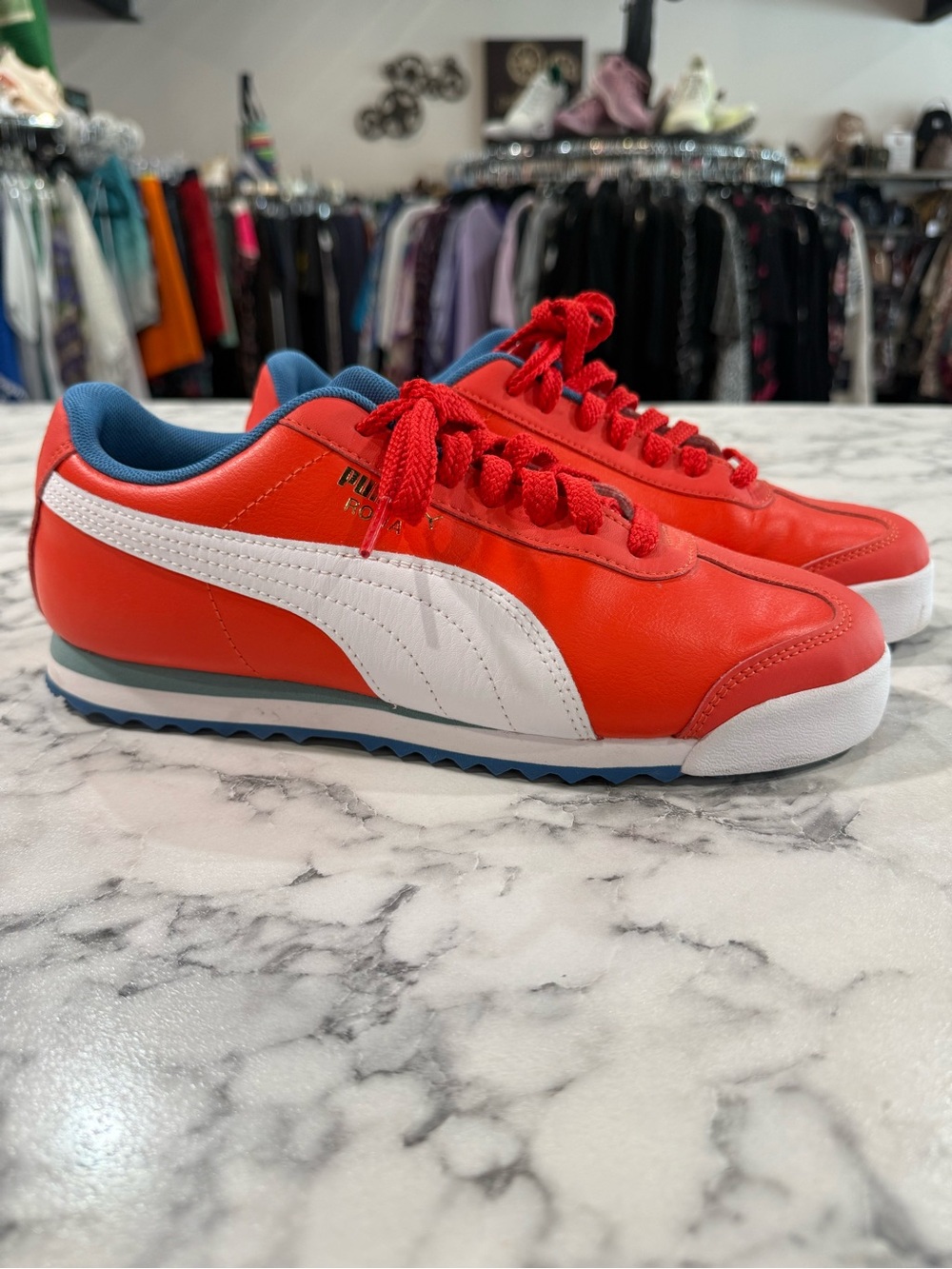 Puma Roma Classic Orange Youth size 7 or women’s size 8.5